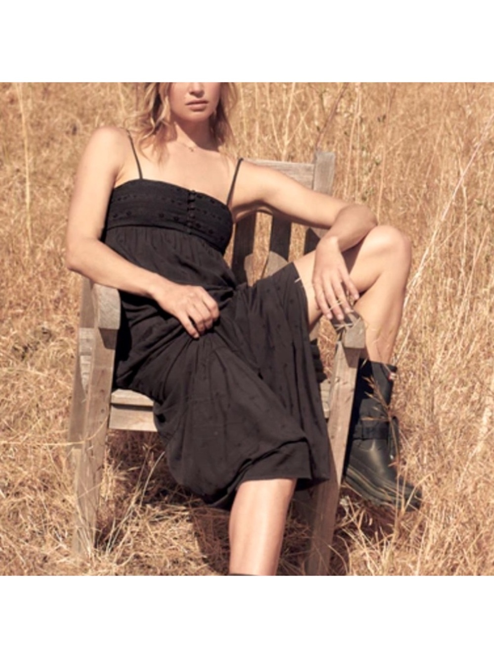 Spiritual Gangster Black Spaghetti-Strap Maxi Dress